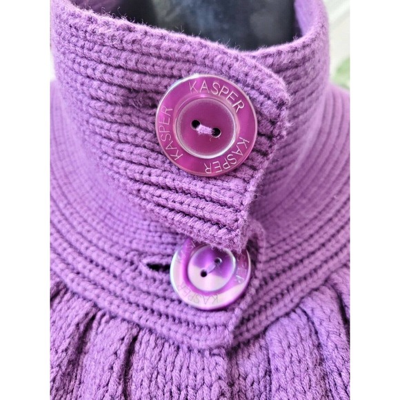 Kasper Women's Purple Acrylic Short Sleeve High Neck Knit Sweater Size X-Large - Picture 4 of 9